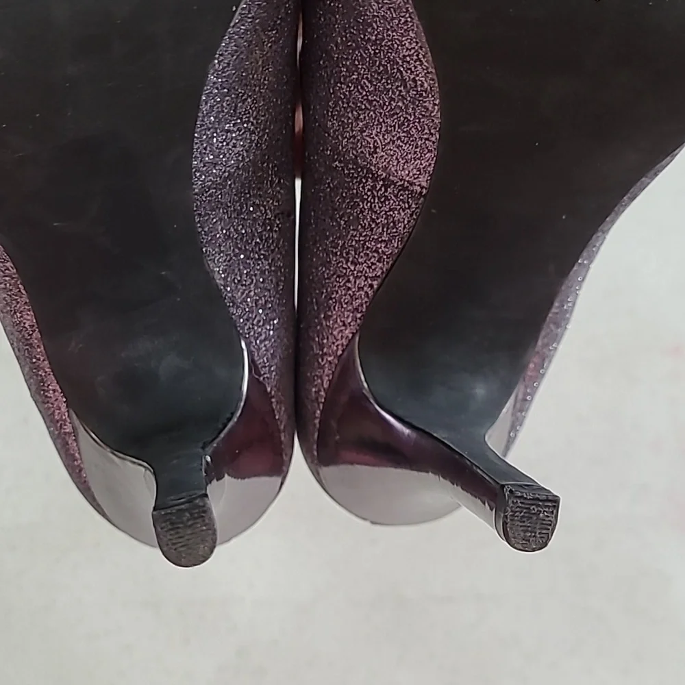 Jacqueline Ferrar Dark Grey/Silver Glitter platform heels size 8